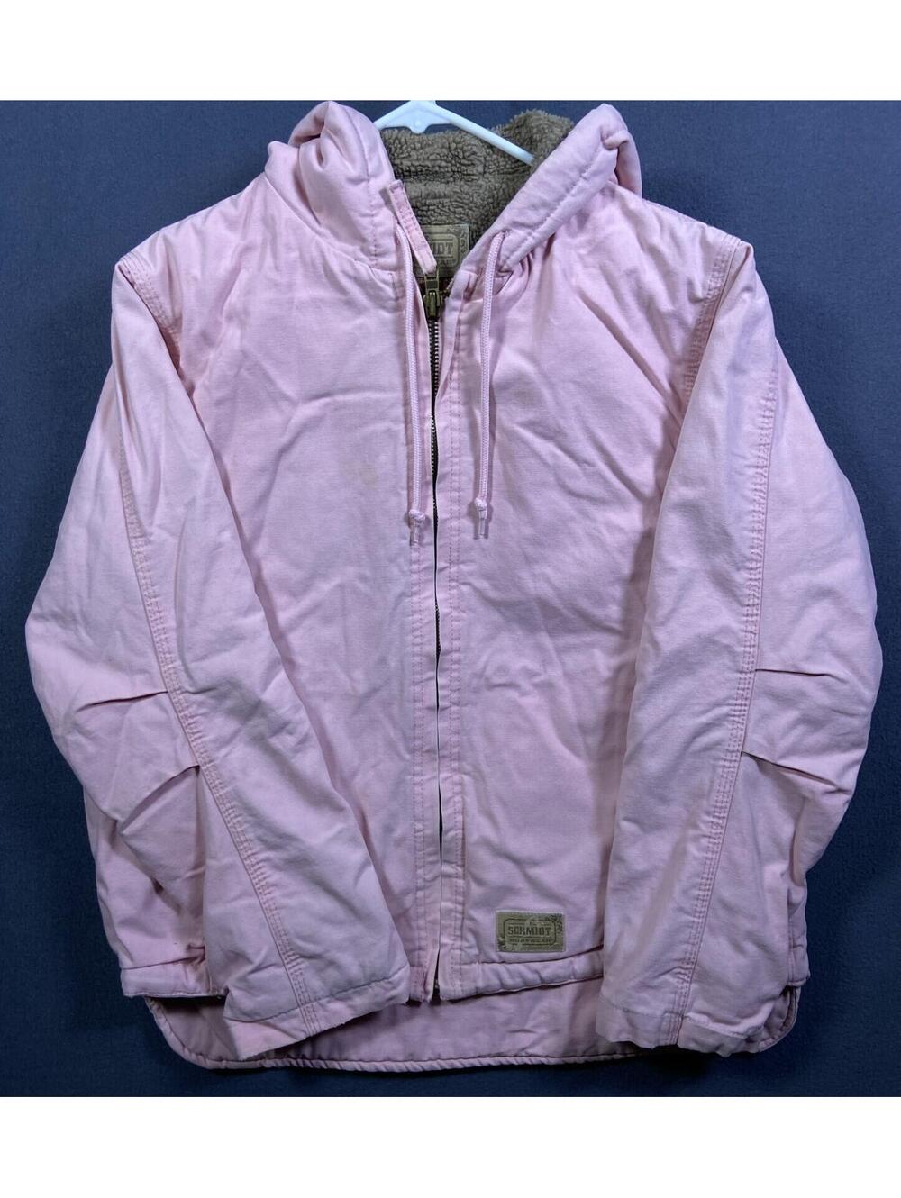 BERNE Pink Fleece Lined Hooded Canvas Coat  Youth Girls Sz. Medium (10-12) *read